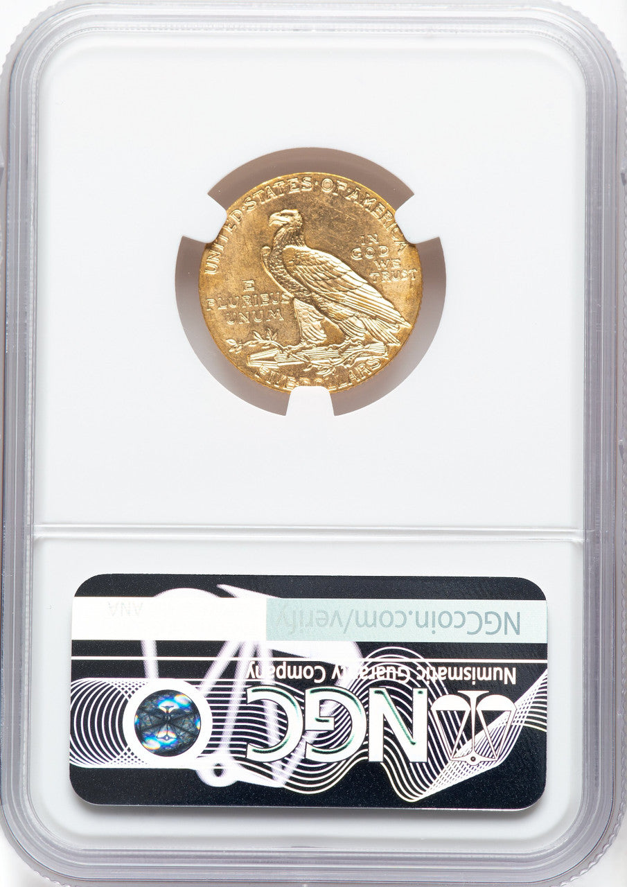1908 $5 Indian Half Eagle NGC MS63