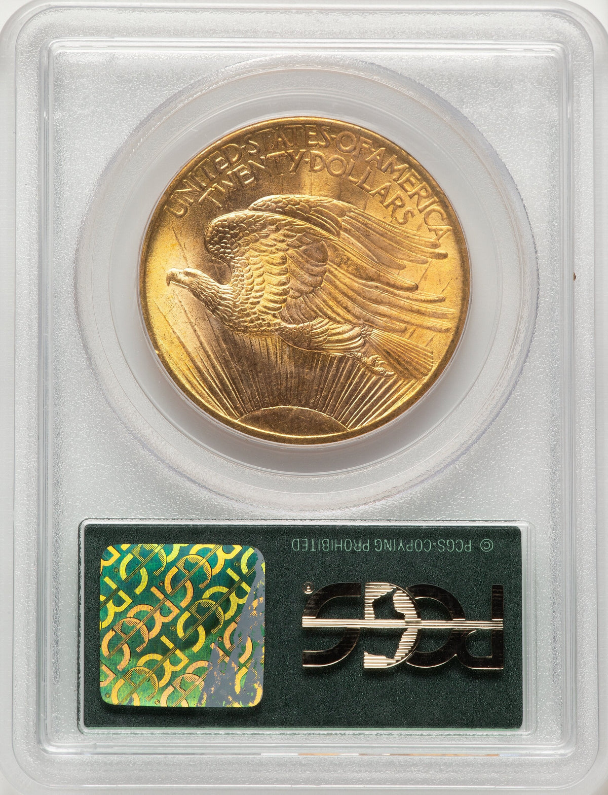 1908 $20 NO MOTTO Green Label Saint-Gaudens Double Eagle PCGS MS66