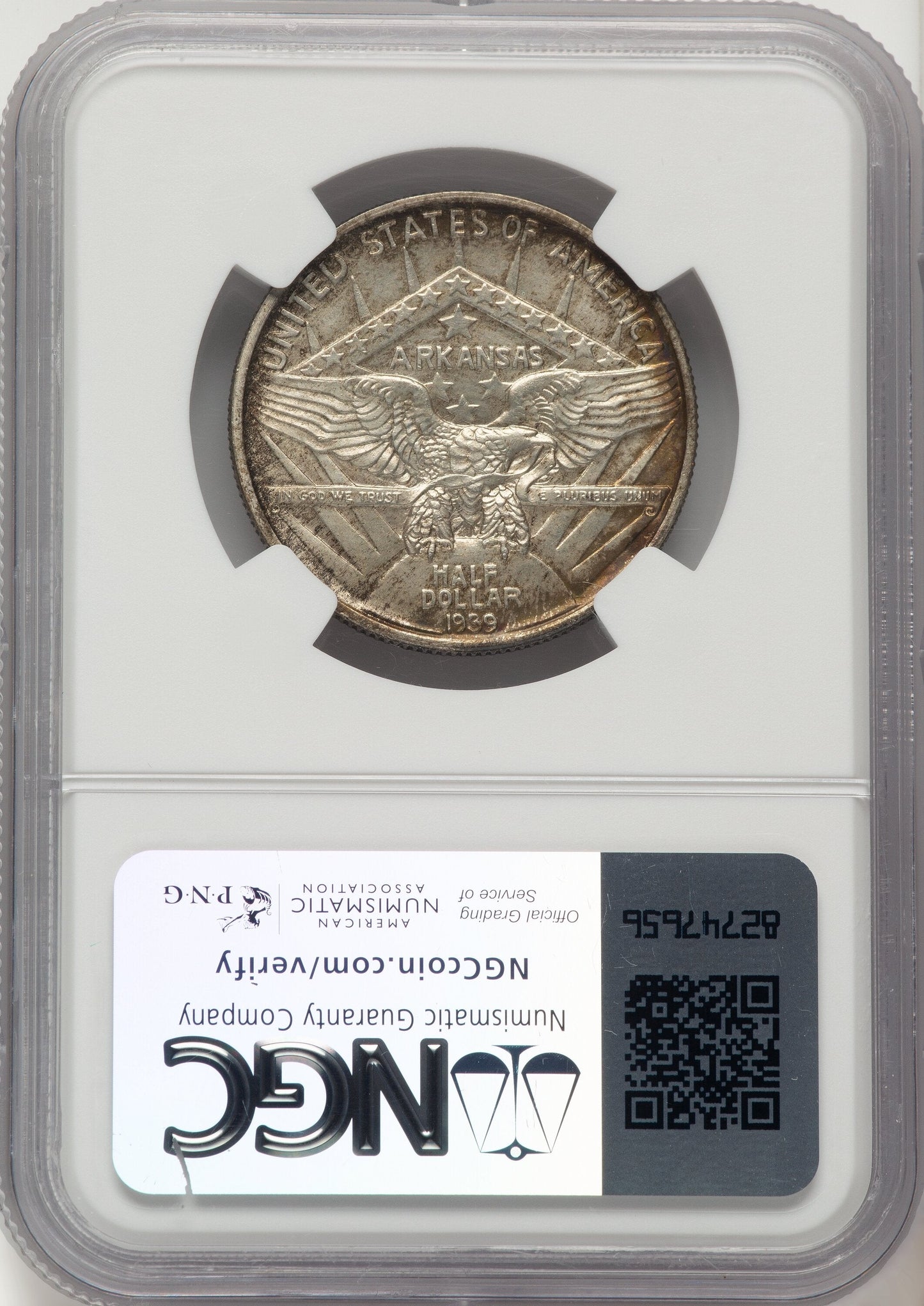 1939 50C Arkansas Commemorative Silver NGC MS67