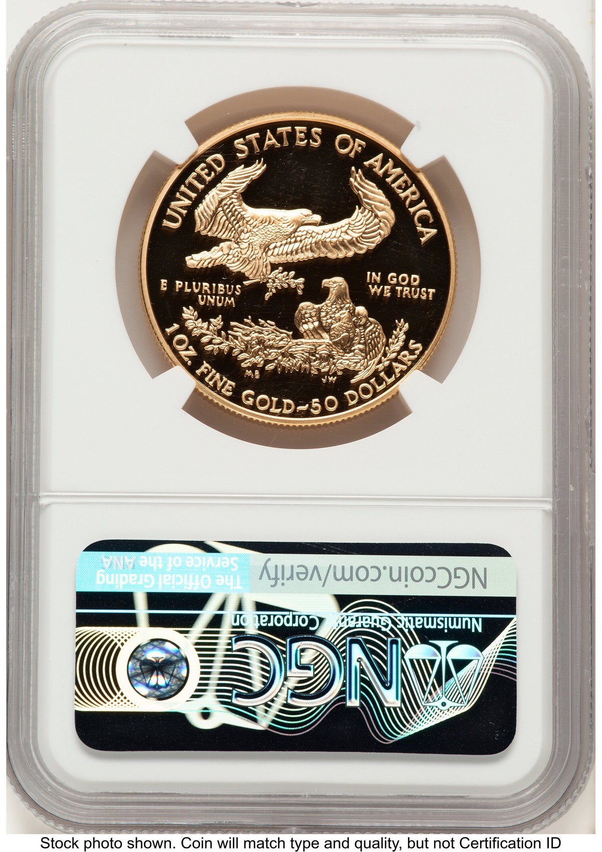 2001-W Proof Gold Eagle 1 oz Mike Castle NGC PF70