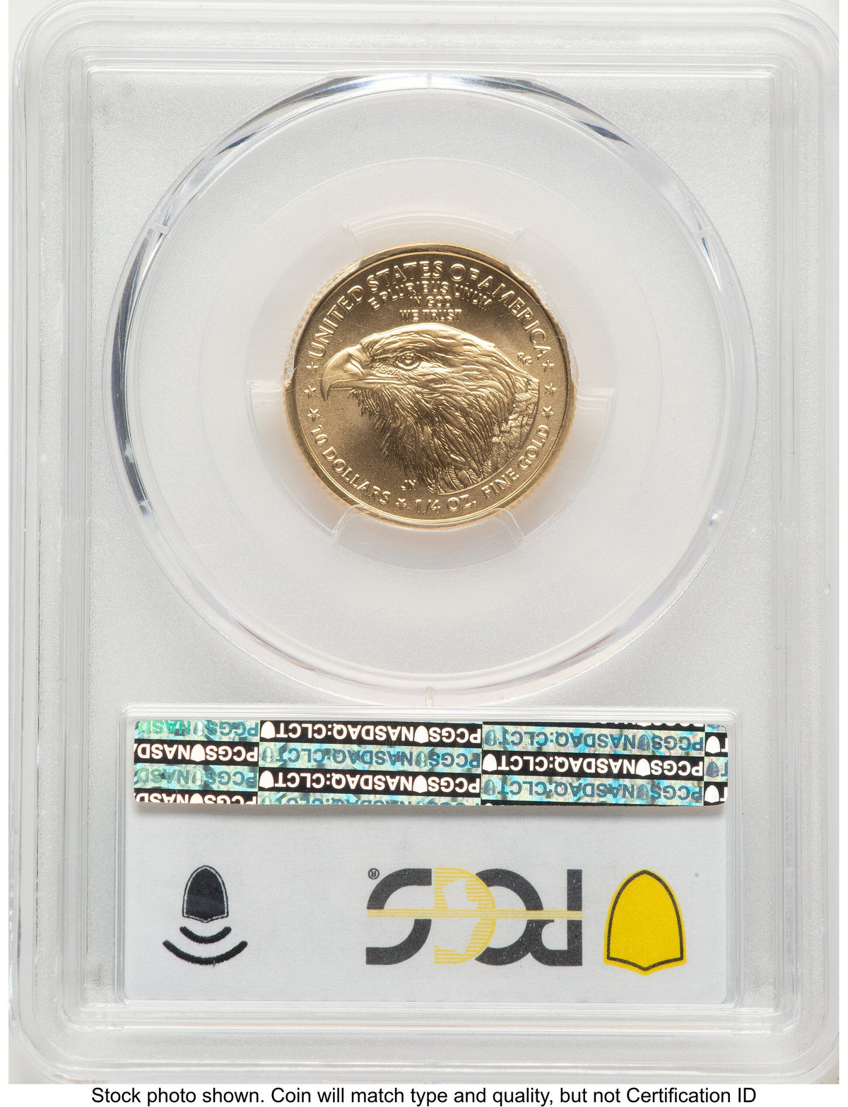 2021-W TY2 Gold Eagle 1/4 oz Unfinished Proof Dies Blue Gradient PCGS PR70