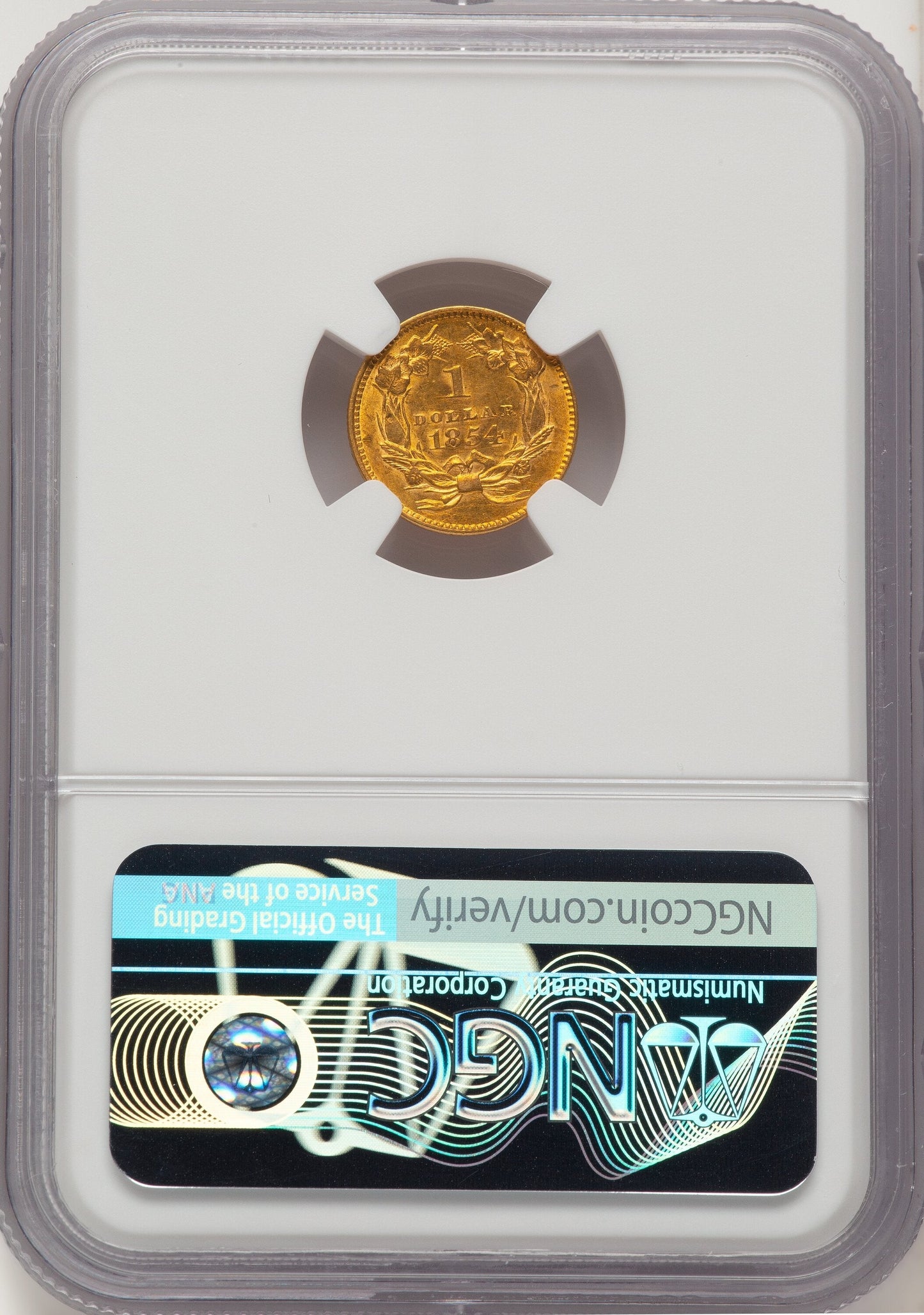 1854 G$1 Type Two Gold Dollar NGC MS61