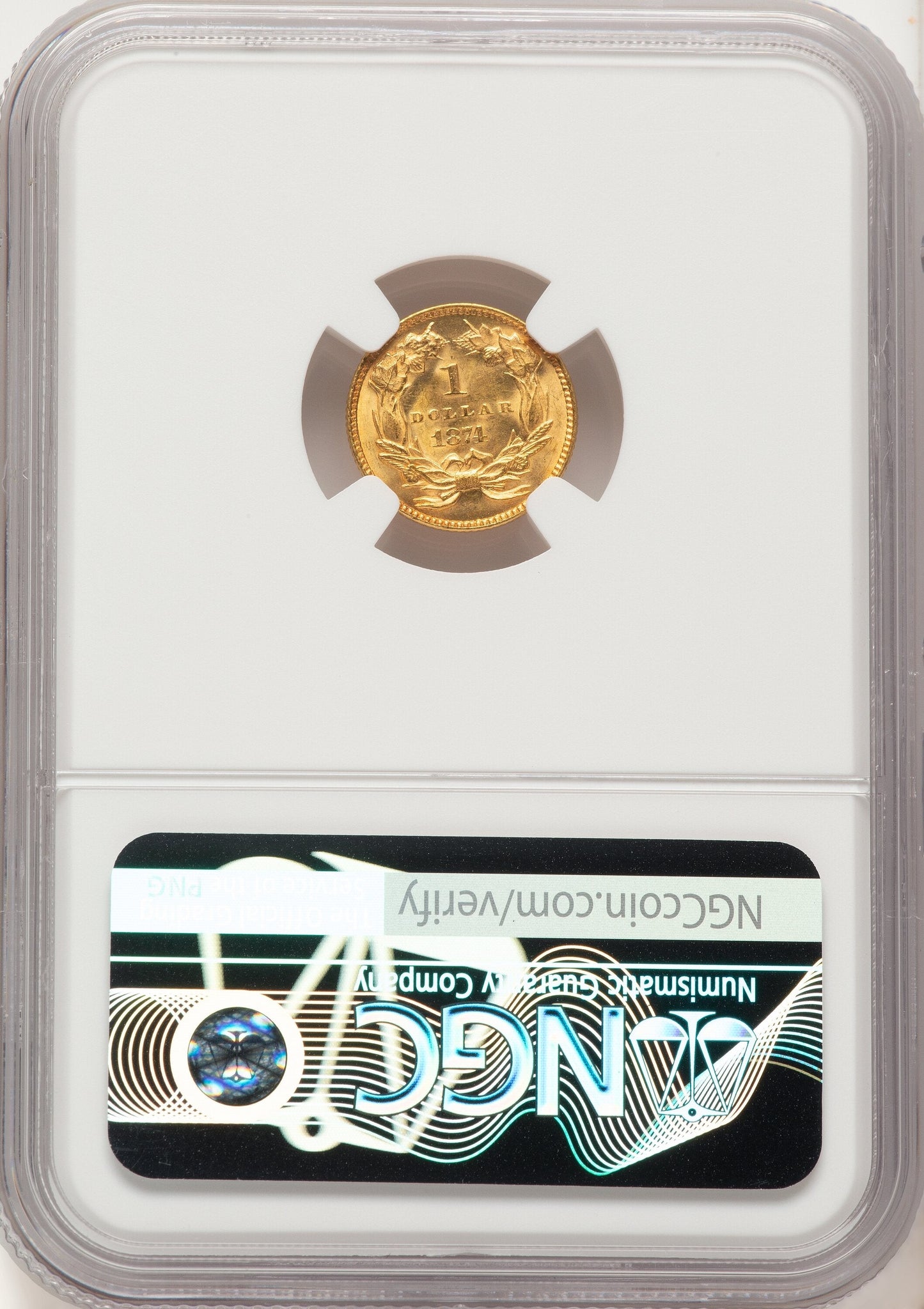1874 G$1 Gold Dollar NGC MS65