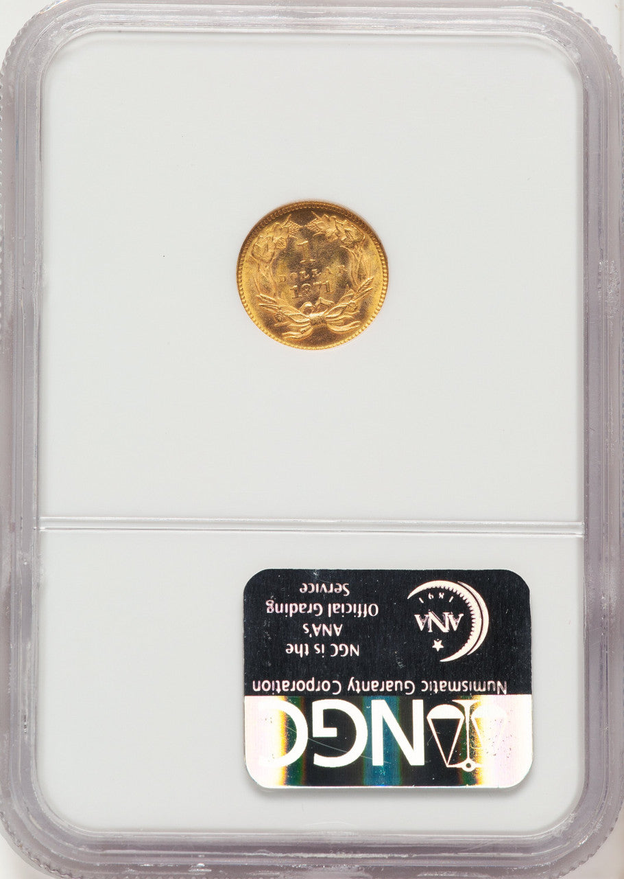 1871 G$1 Gold Dollar NGC MS65