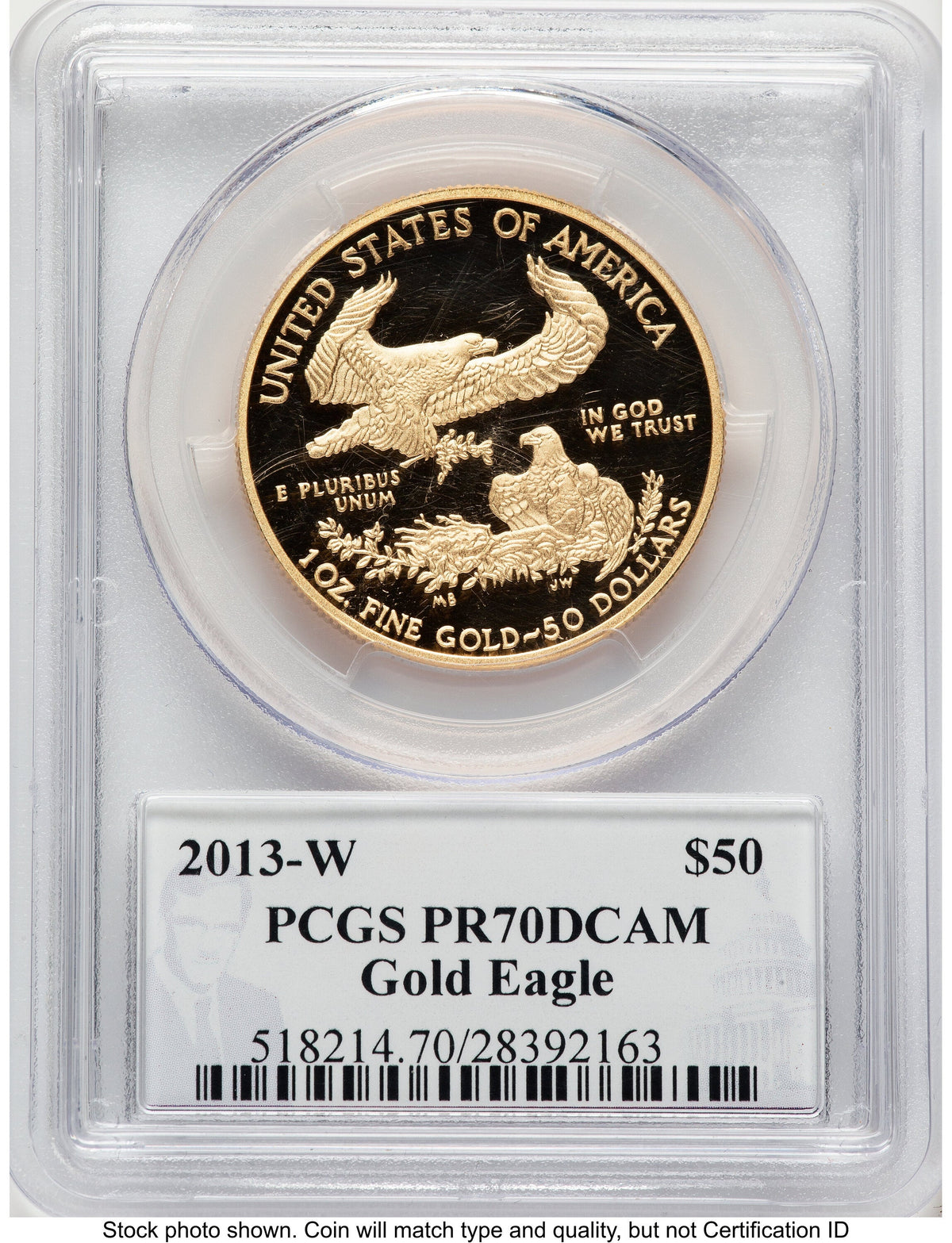 2013-W Proof Gold Eagle 1 oz Philip Diehl PCGS PR70