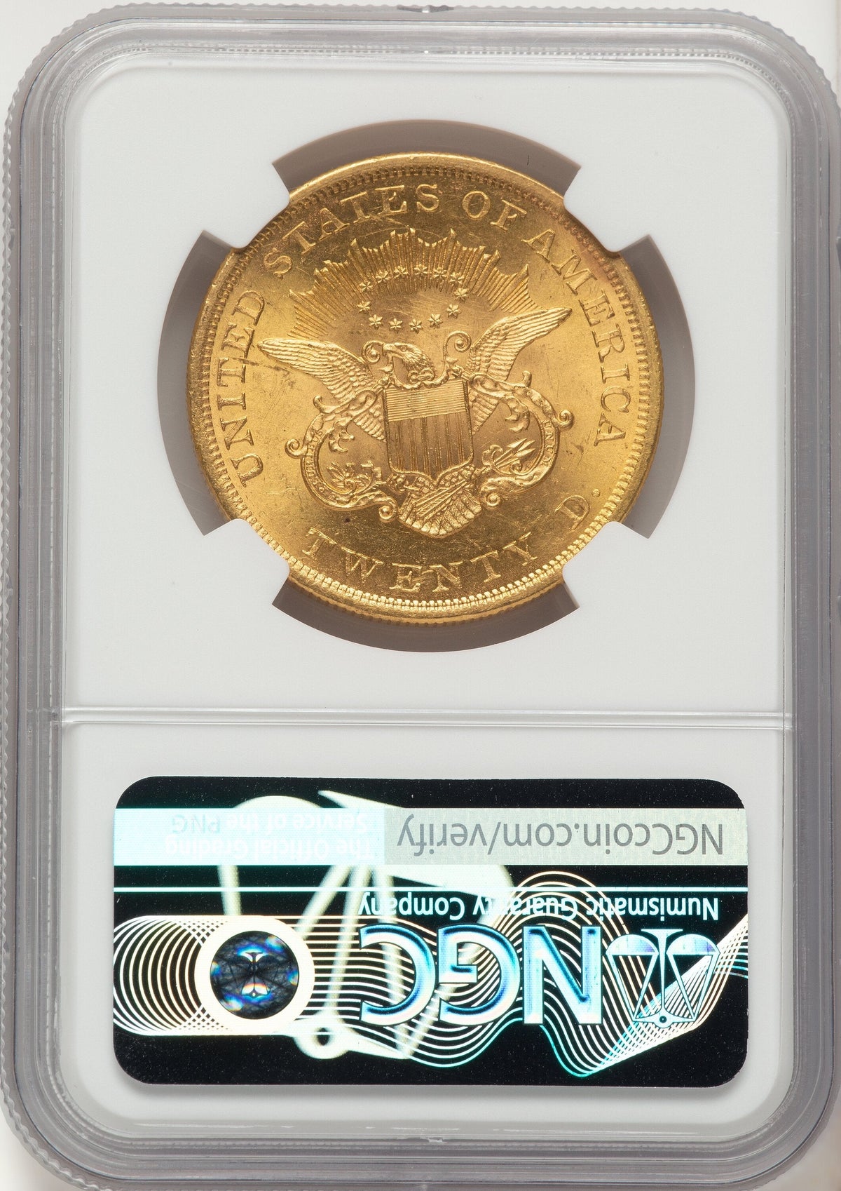 1861 $20 Liberty Double Eagle NGC MS61