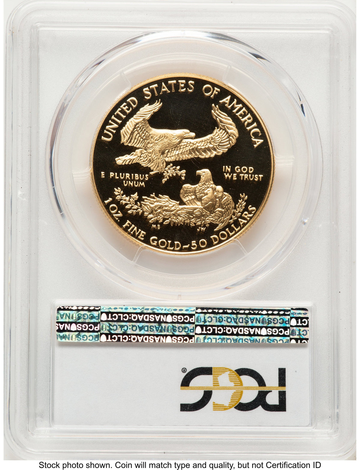 1987-W Proof Gold Eagle 1 oz Blue Gradient PCGS PR70