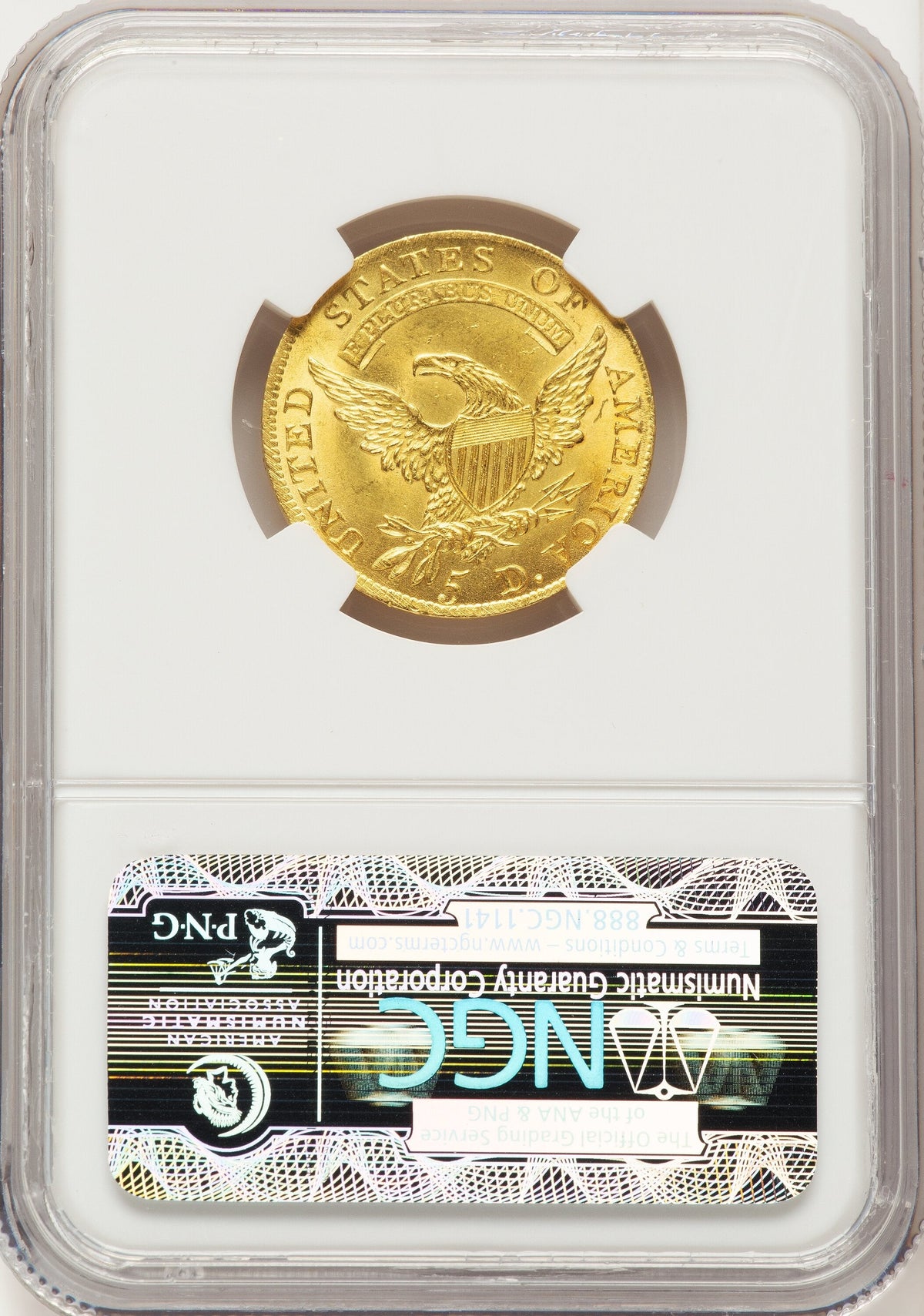 1810 $5 Small Date Tall 5 Early Half Eagle NGC MS64