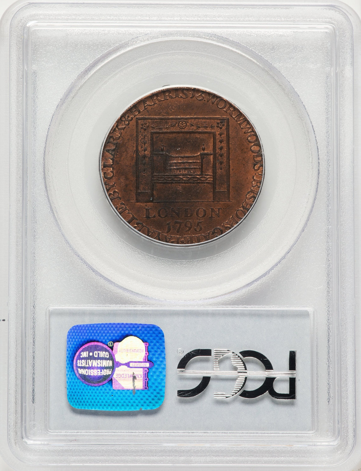 1795 Washington Grate Halfpenny Large Buttons Lettered Edge RB Colonials PCGS MS64