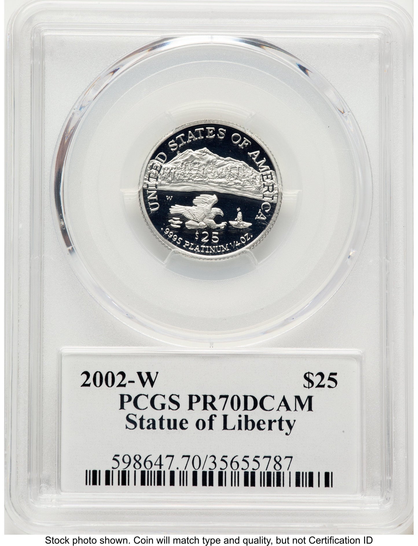 2002-W Proof Platinum Eagle 1/4 oz PCGS PR70 Ed Moy