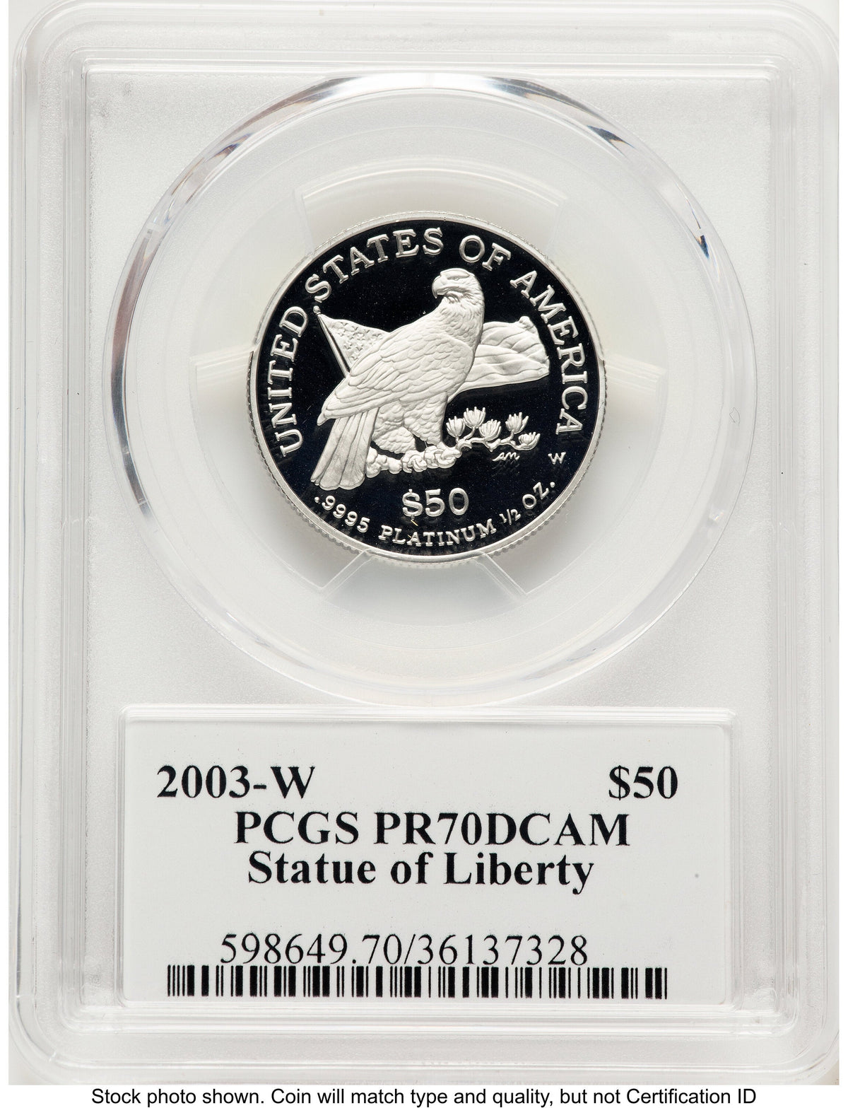 2003-W Proof Platinum Eagle 1/2 oz PCGS PR70 Ed Moy