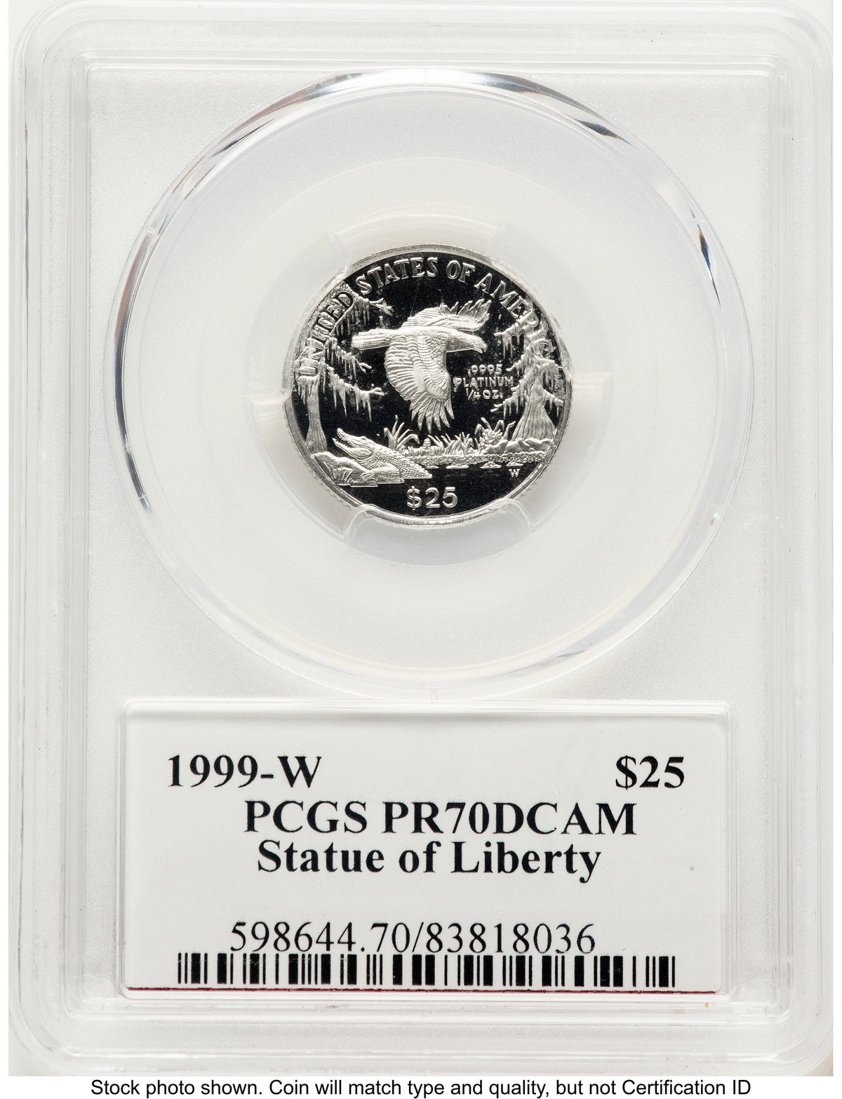 1999-W Proof Platinum Eagle 1/4 oz PCGS PR70 Ed Moy