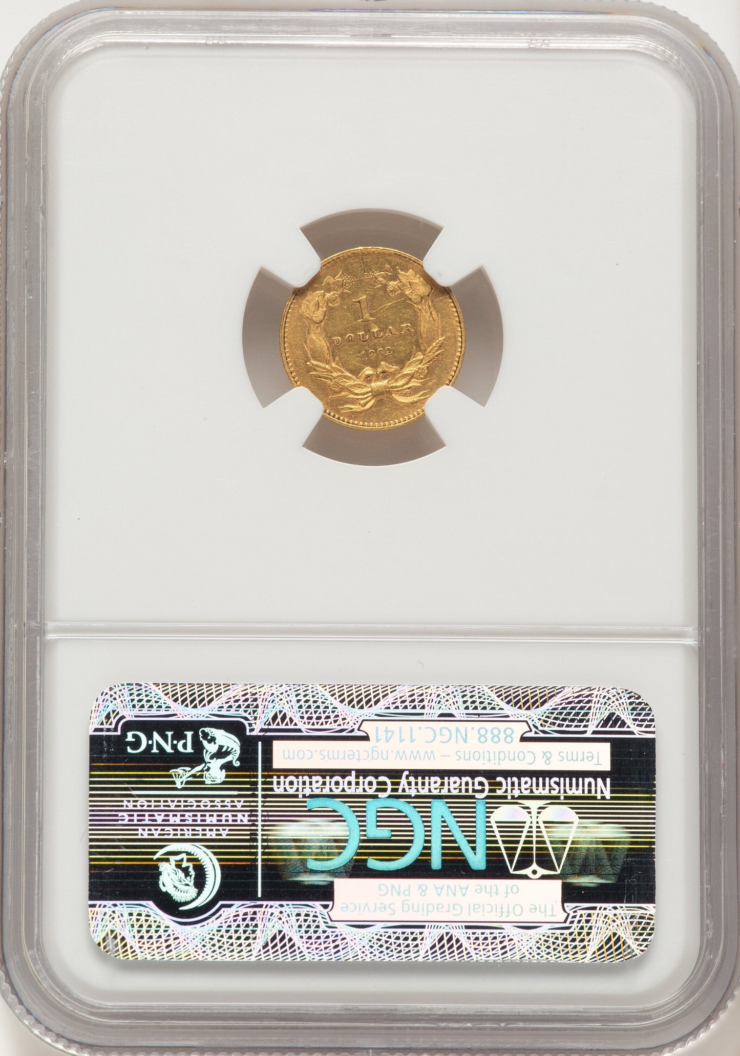 1862 G$1 Gold Dollar NGC MS61