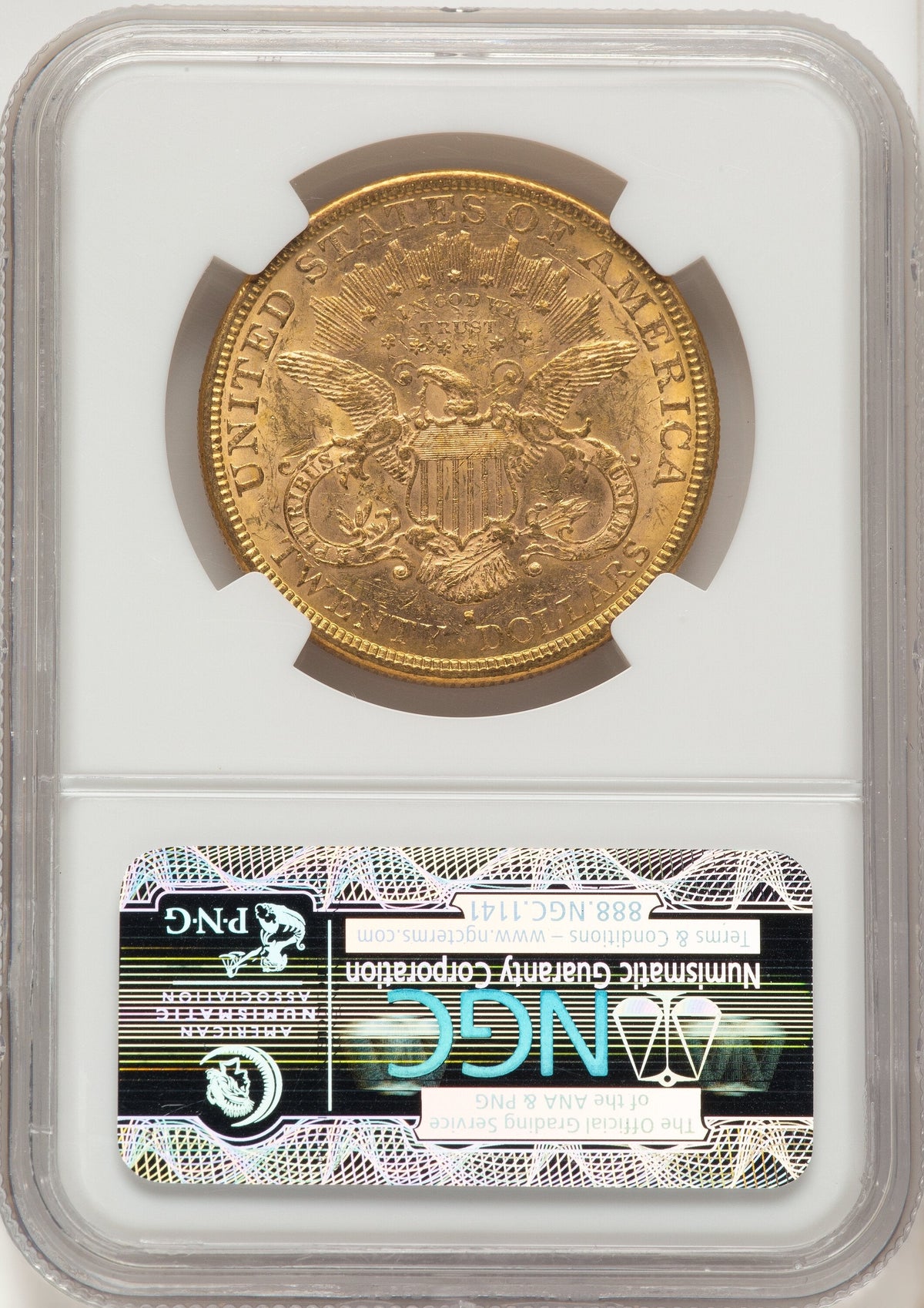 1878-S $20 Brown Label Liberty Double Eagle NGC MS61