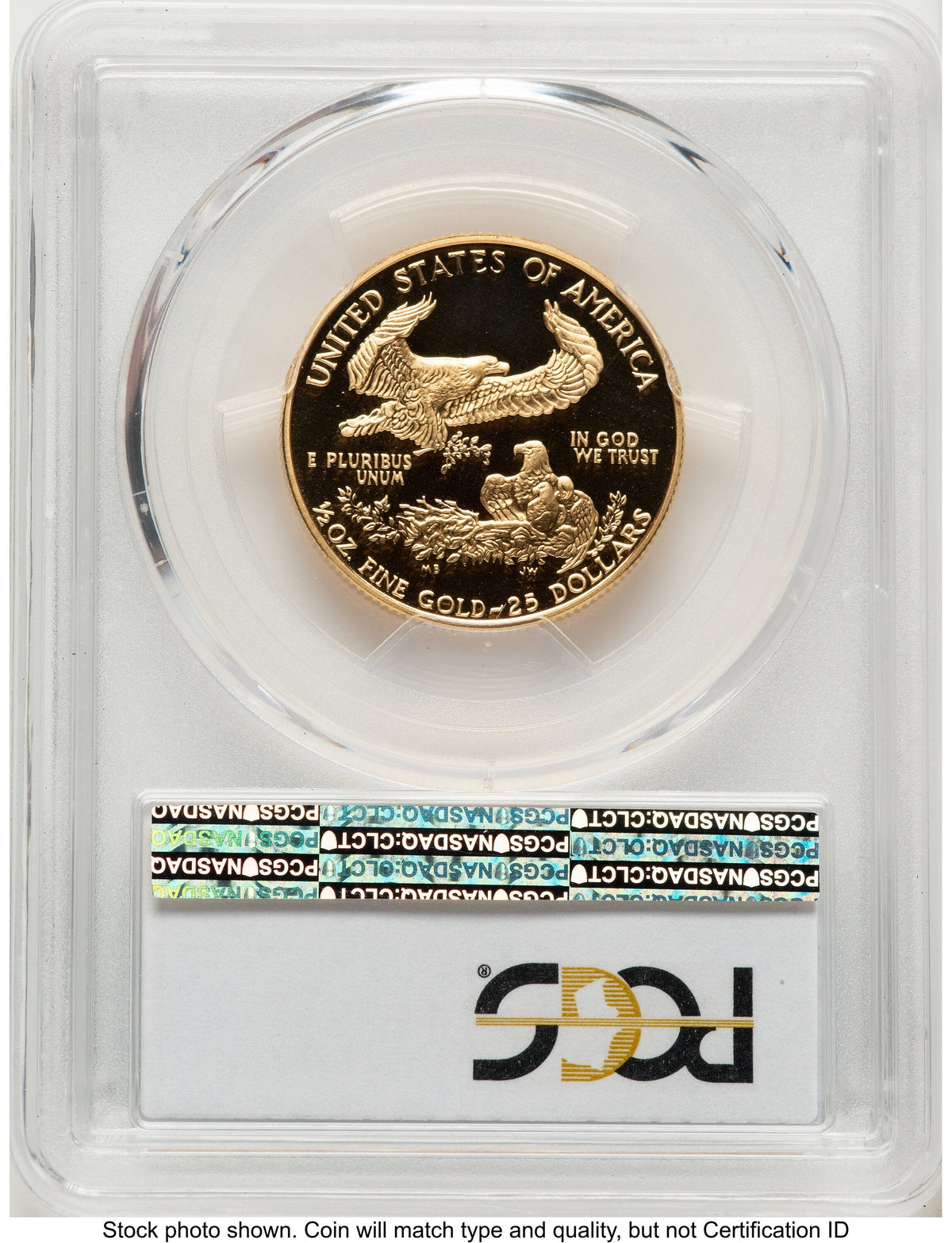 1991-P Proof Gold Eagle 1/2 oz Blue Gradient PCGS PR70