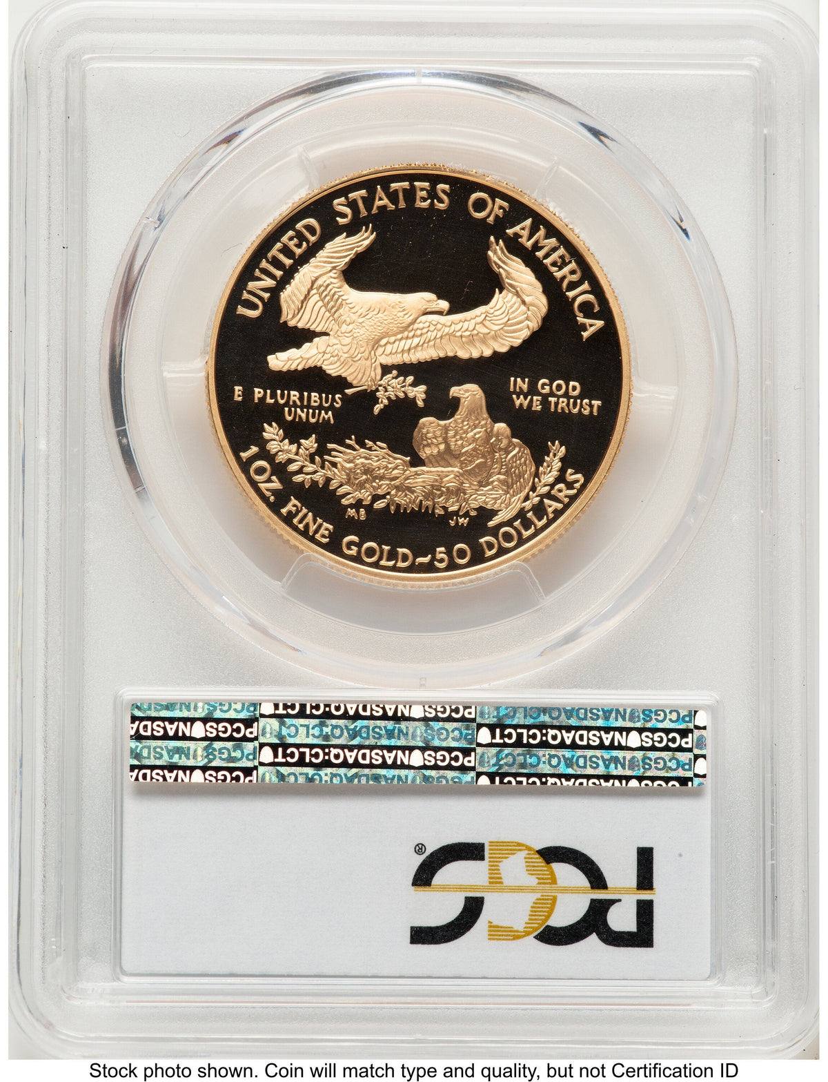 2005-W Proof Gold Eagle 1 oz Blue Gradient PCGS PR70