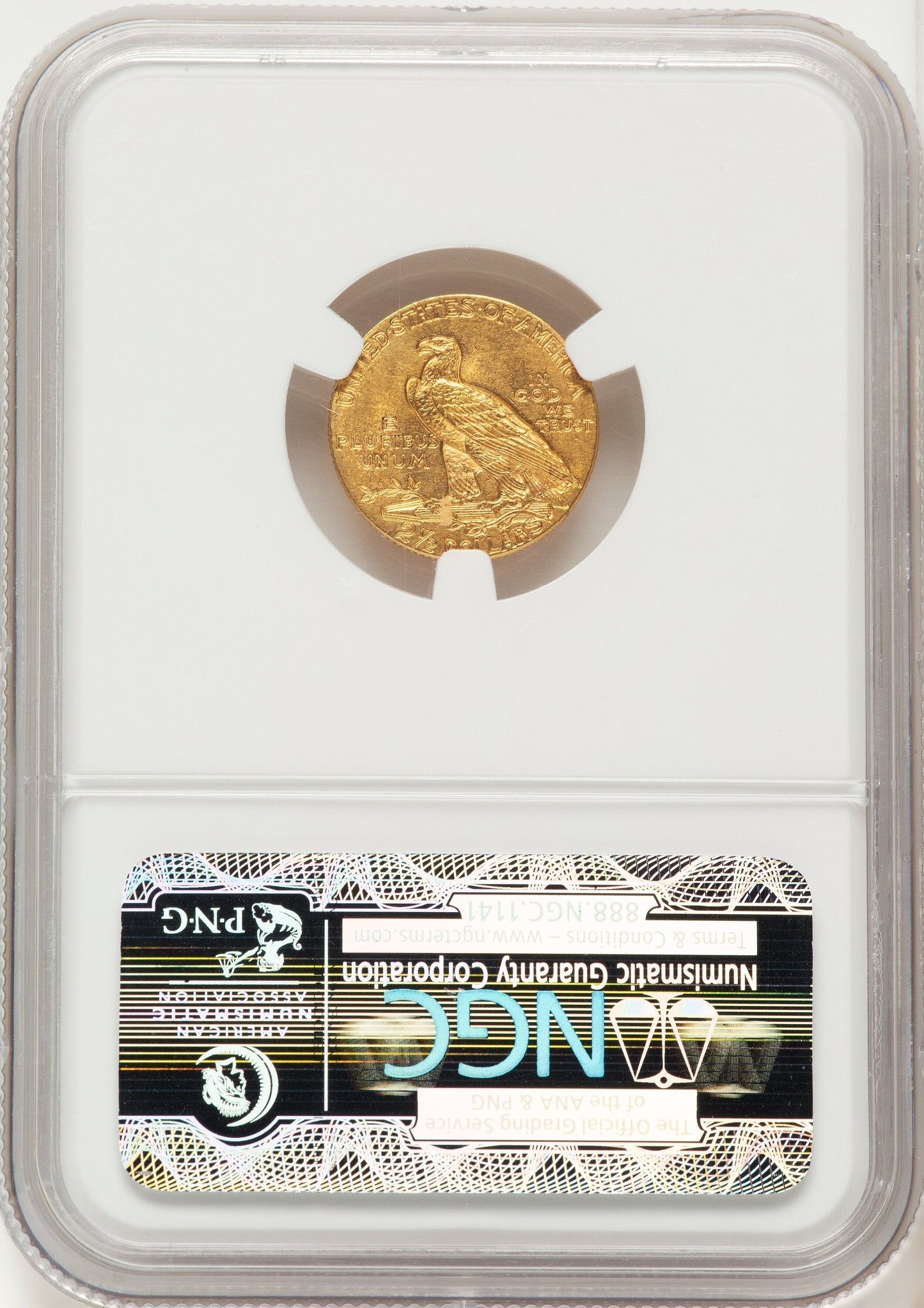 1915 $2.50 Brown Label Indian Quarter Eagle NGC MS62