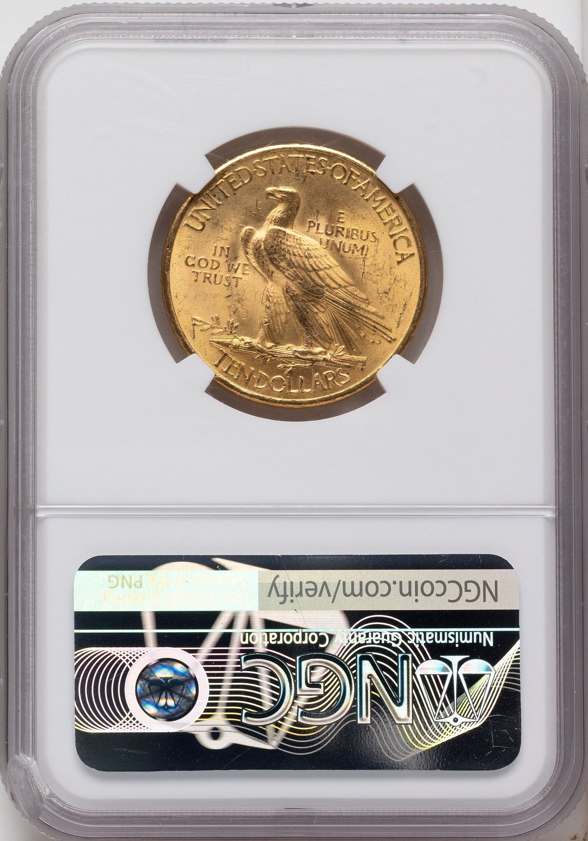 1932 $10 Brown Label Indian Eagle NGC MS65