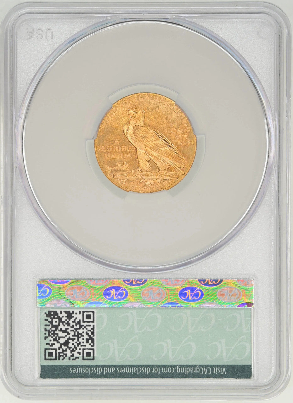 1909-D $5 Indian Half Eagle CACG MS63