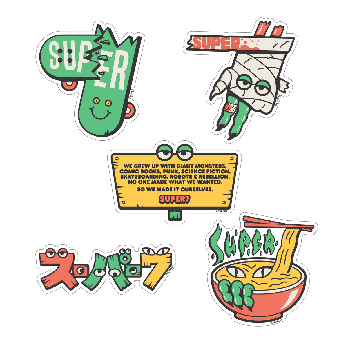 Super7 Stickers - Sticker Pack (25th Birthday)