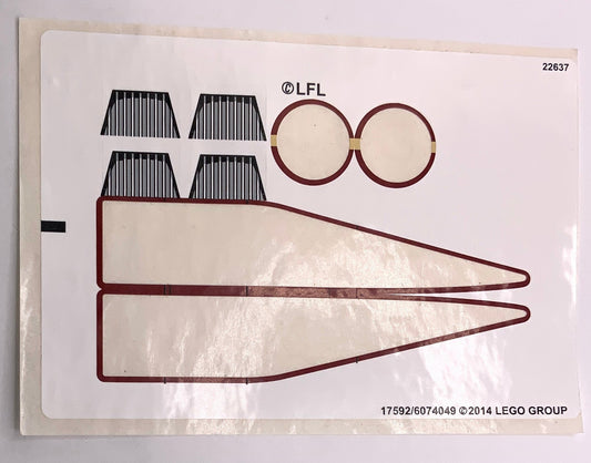 Sticker Sheet for Set Jedi Scout Fighter, 75051, International Version - (17592/6074049), Part# 75051stk01a