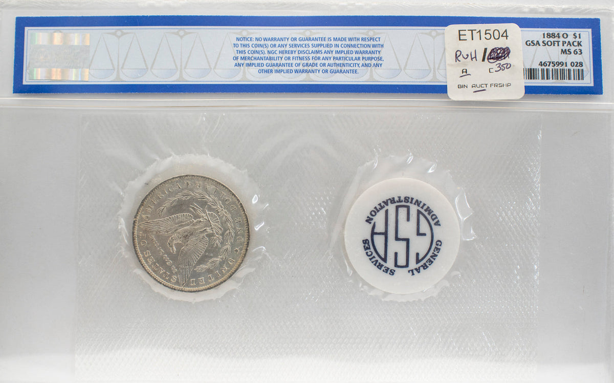 NGC 1884-O GSA Soft Pack Morgan Dollar MS 63