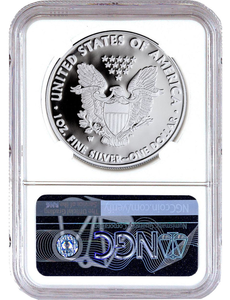 1986-2021 Silver Eagle 36-pc set NGC PF70 Mercanti Signed with 1995-W