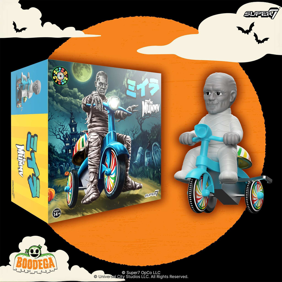 Universal Monsters Super Cycles - The Mummy (Light Grey w/ Blue Trike)