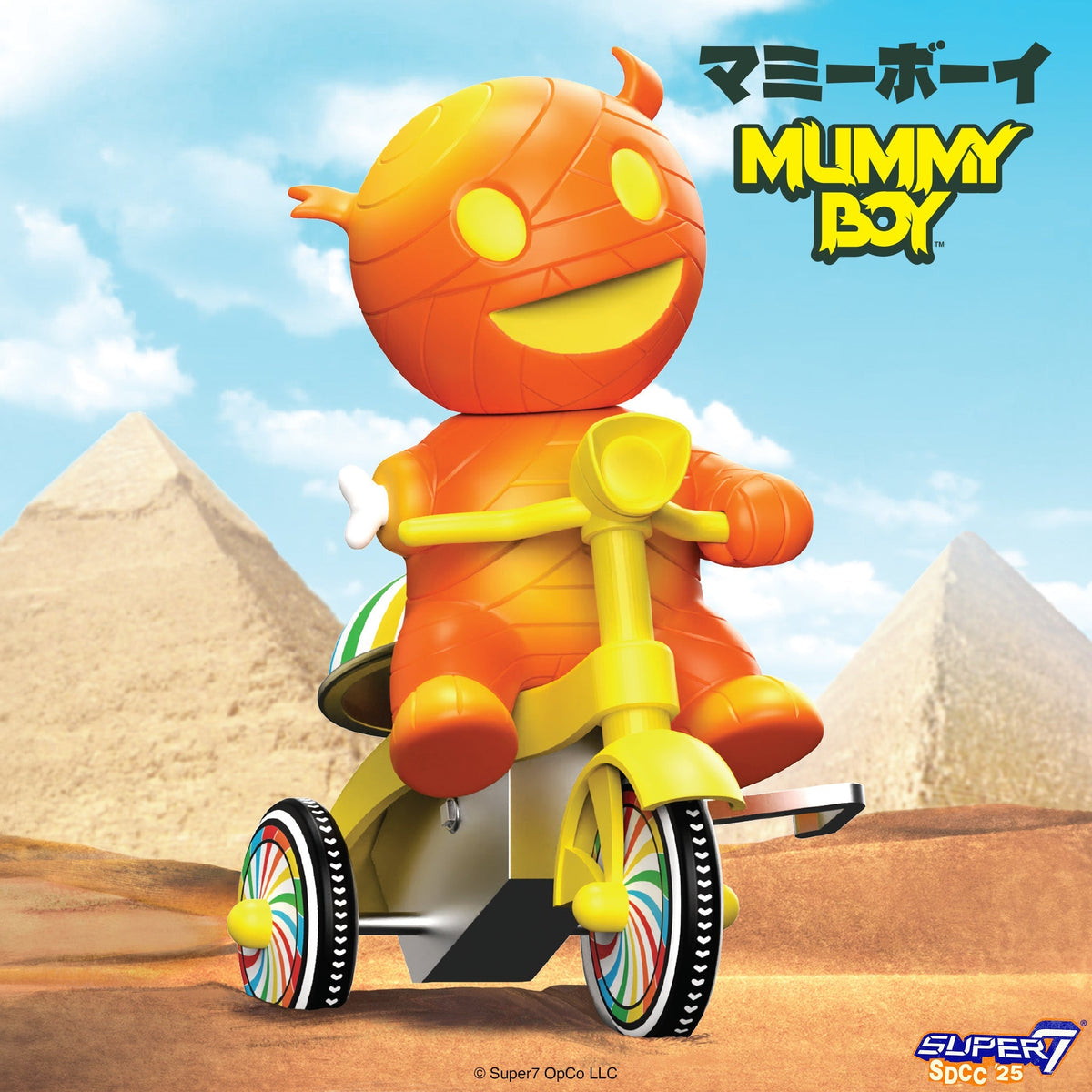 Super7 Super Cycles - Mummy Boy (Orange w/ Yellow Trike)