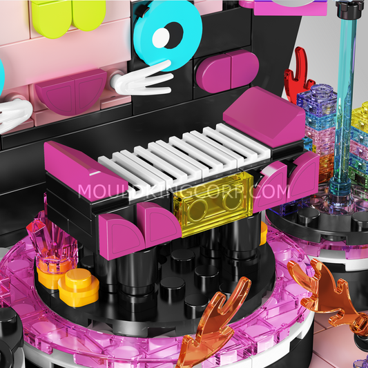 MK 24045 Black-Cat-themed Samba Stage Building Set | 368 Pcs
