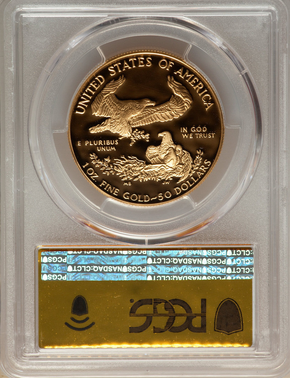 1987-W $50 One-Ounce Gold Eagle PCGS PR70