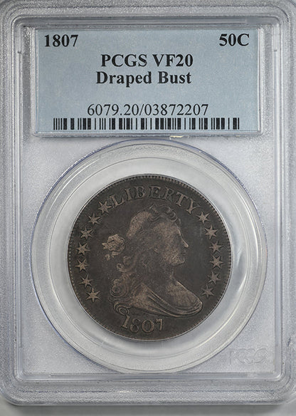 1807 Draped Bust Half Dollar 50C PCGS VF20
