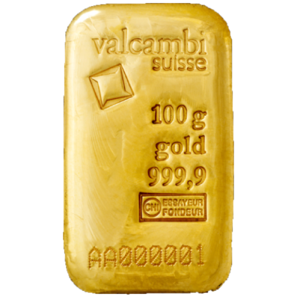 100 Gram Valcambi Cast Gold Bar