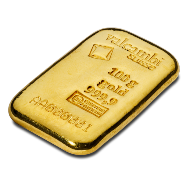 100 Gram Valcambi Cast Gold Bar