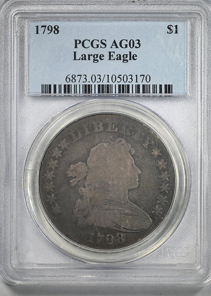 1798 Draped Bust Dollar $1 PCGS AG03 - Large Eagle