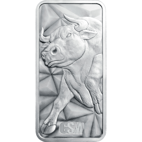 10 Oz Silver Bar Bull and Bear Golden State Mint