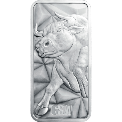 10 Oz Silver Bar Bull and Bear Golden State Mint