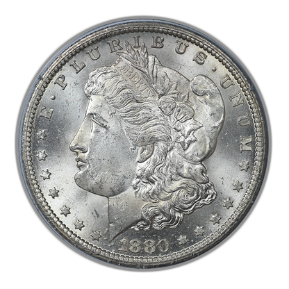 1880-CC Morgan Dollar $1 PCGS Rattler MS63 CAC