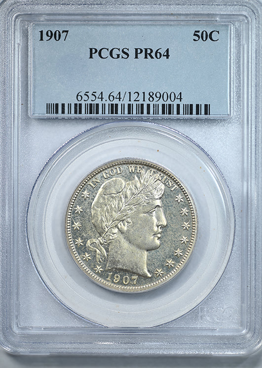 1907 Proof Barber Half Dollar 50C PCGS PR64