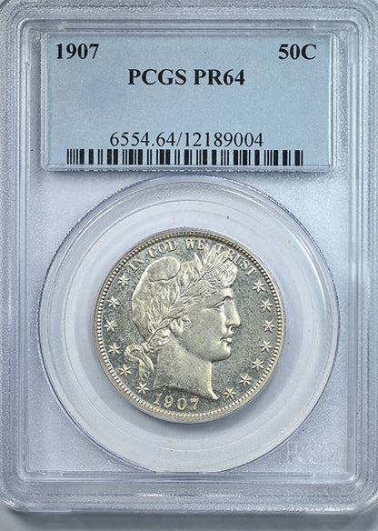 1907 Proof Barber Half Dollar 50C PCGS PR64