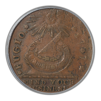 1787 Fugio Cent 1C Club Rays, Rounded Ends PCGS AU50 CAC