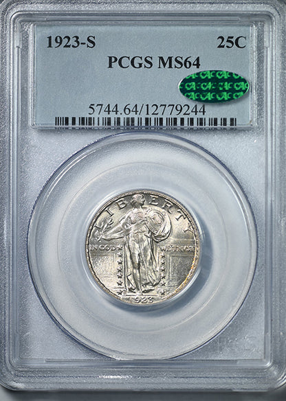 1923-S Standing Liberty Quarter 25C PCGS MS64 CAC