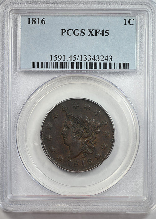 1816 Coronet Head Large Cent 1C PCGS XF45