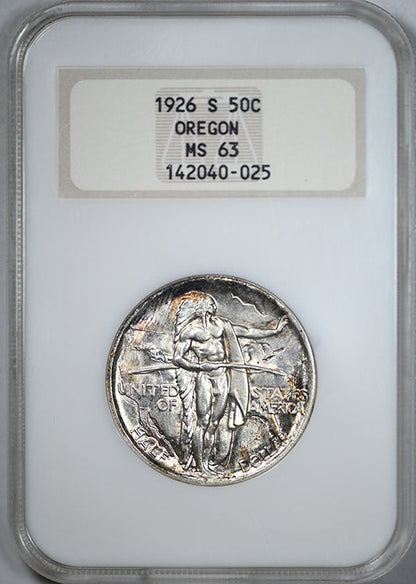 1926-S Oregon Trail Classic Commemorative Half Dollar 50C NGC Fatty MS63