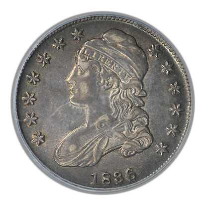 1836 Capped Bust Half Dollar 50C PCGS AU55 - Lettered Edge
