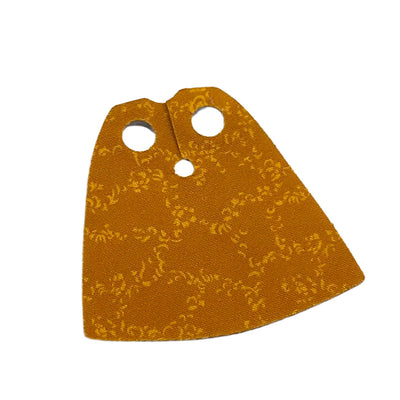Minifigure Cape Cloth, Standard - Starched Fabric - 4.0cm Height with Dark Orange with Orange Ornaments Pattern and Sand Blue Sides, Part# 522pb010