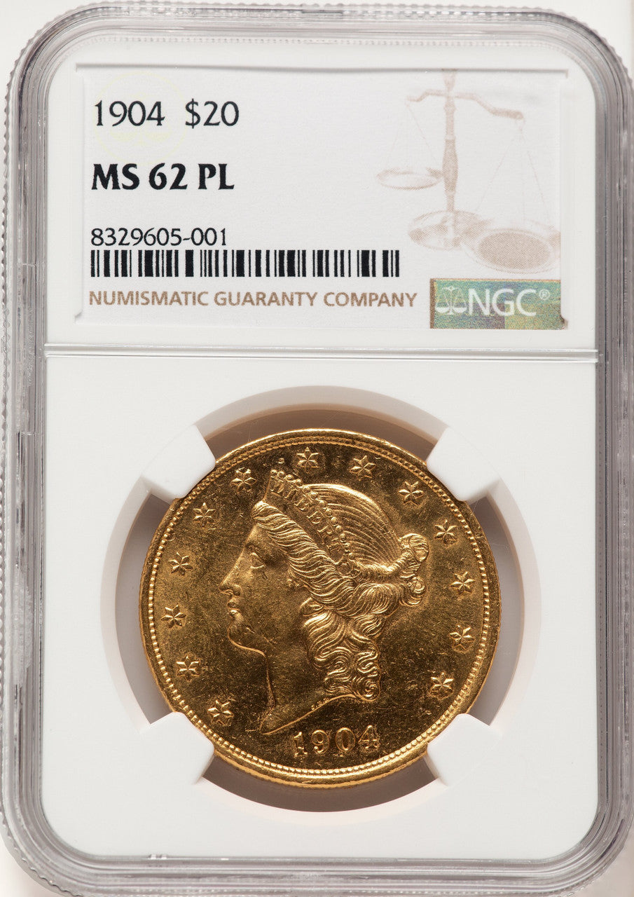 1904 $20 PL Liberty Double Eagle NGC MS62