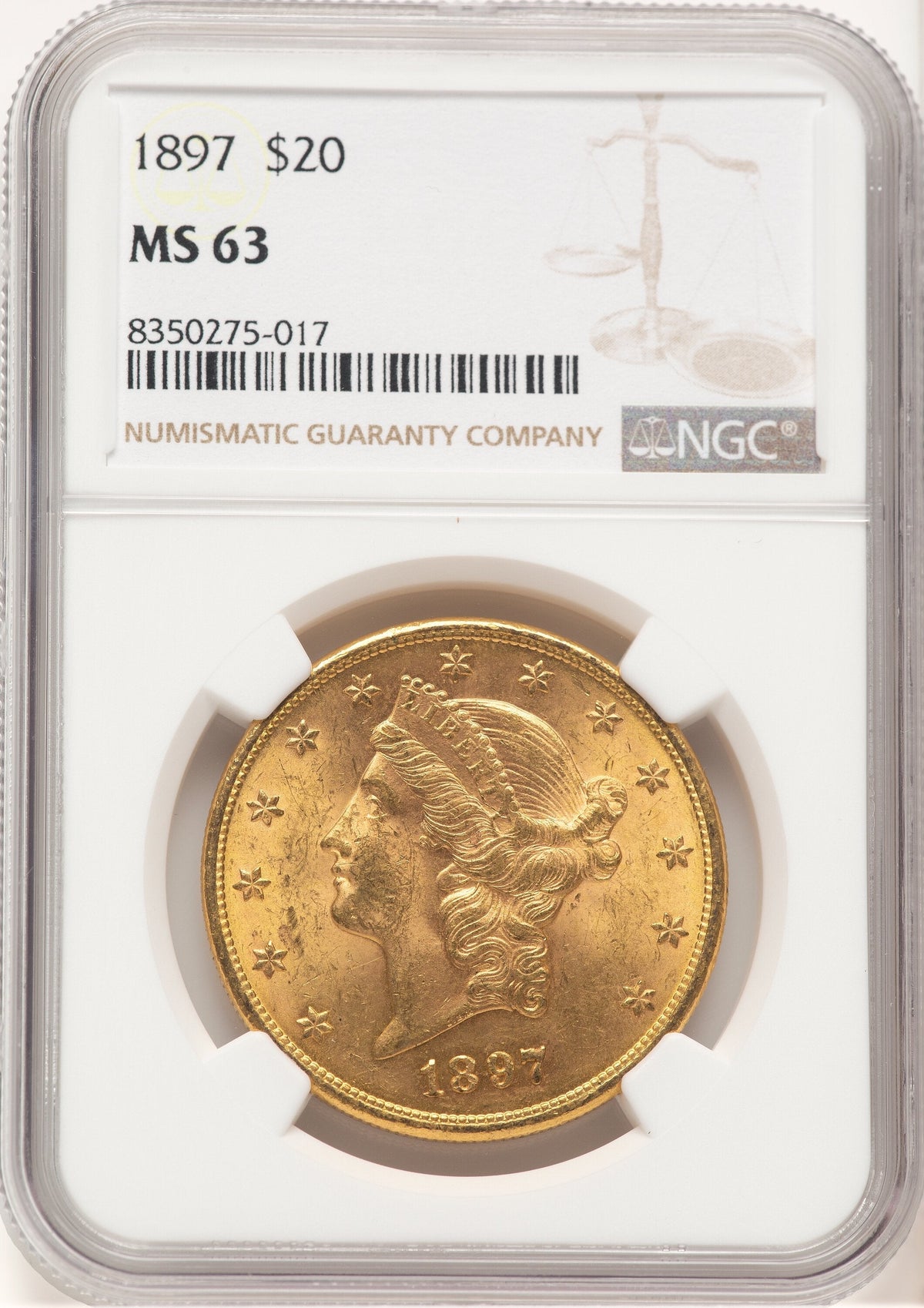 1897 $20 Liberty Double Eagle NGC MS63