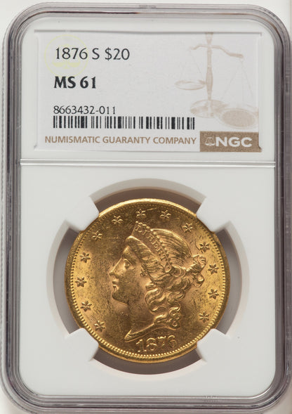 1876-S $20 Liberty Double Eagle NGC MS61