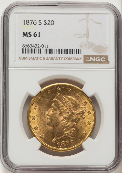 1876-S $20 Liberty Double Eagle NGC MS61